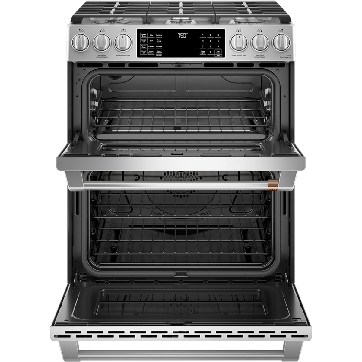 Café 30 in. Slide-in Front-control Double-oven Gas Convection Range