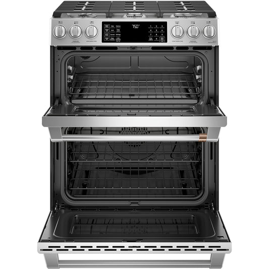 Café 30 in. Slide-in Front-control Double-oven Gas Convection Range