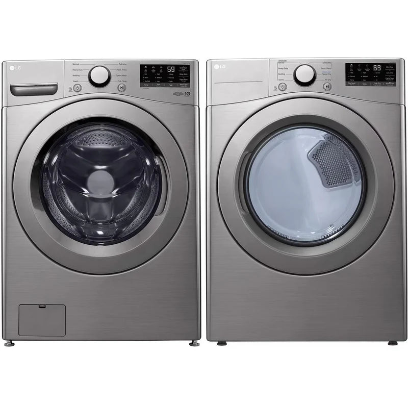 LG 5.2 Cu. Ft. Front Load Steam Washer & 7.4 Cu. Ft. Electric Steam Dryer - Graphite Steel