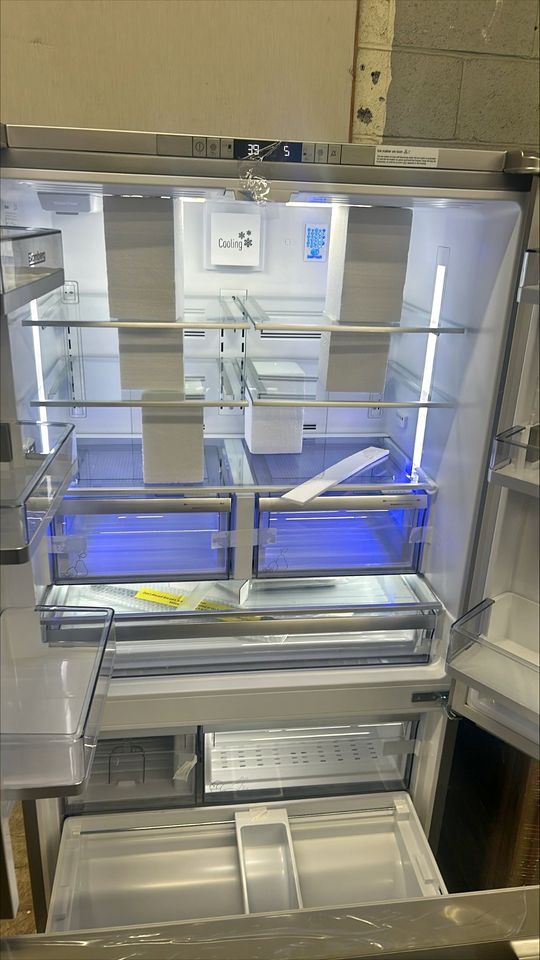 Blomberg 36 in 19.86 cu ft. Stainless Steel Counter Depth French Door Refrigerator with Automatic Ice Machine