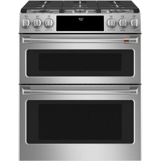 Café 30 in. Slide-in Front-control Double-oven Gas Convection Range