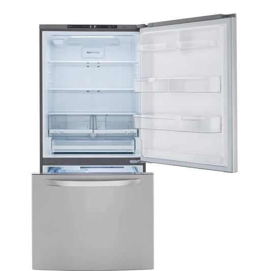 LG 33 in. 26 cu. ft. Smudge-Resistant Stainless Steel Two-Door Bottom Freezer Drawer Refrigerator with Ice Maker
