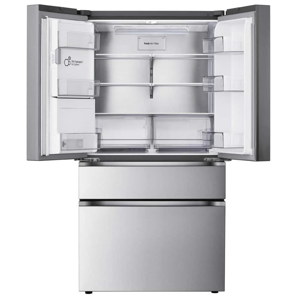 LG 36 in. 29 cu. ft. Stainless Steel Standard-Depth MAX 4-Door Refrigerator with Full-Convert Drawer and Dual Icemaker