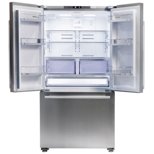Blomberg 36 in 19.86 cu ft. Stainless Steel Counter Depth French Door Refrigerator with Automatic Ice Machine