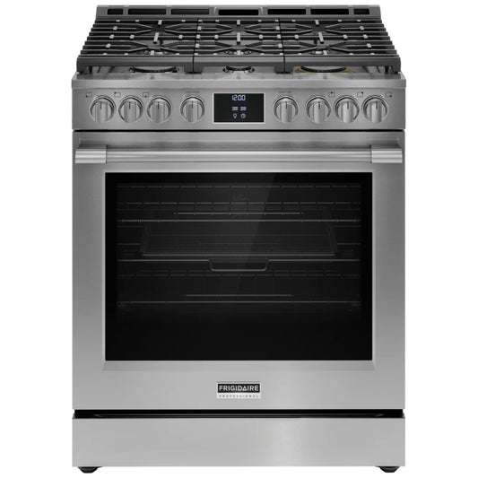 Frigidaire Professional 30 in 6.2 cu ft. Stainless Steel 6-Burner Gas Range with Total Convection and Steam Bake