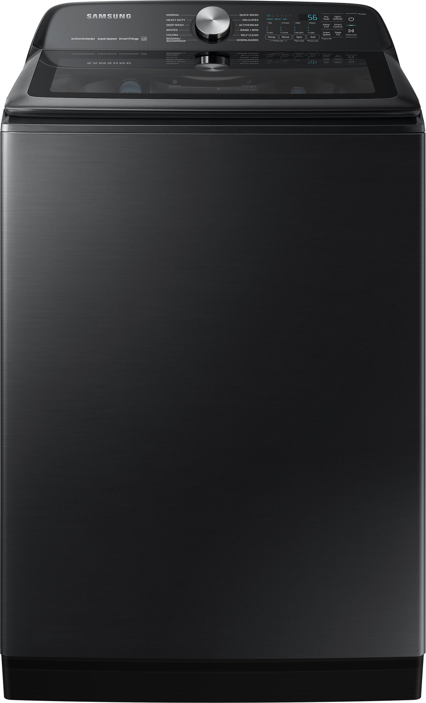 Samsung 27.5 in. 6.0 cu. ft. Black Stainless Steel Top Load Washer with SuperSpeed and EasyAccess Drum