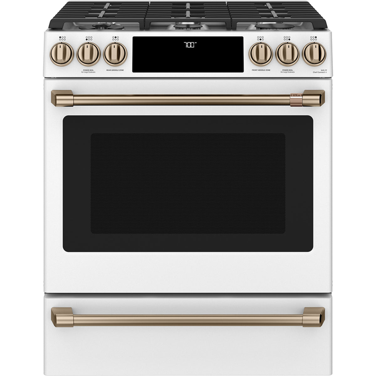 Café 30 in. 5.6 cu. ft. Slide-in True Convection Gas Range with Wi-Fi
