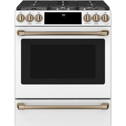 Café 30 in. 5.6 cu. ft. Slide-in True Convection Gas Range with Wi-Fi
