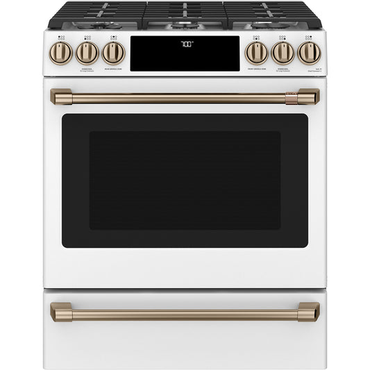 Café 30 in. 5.6 cu. ft. Slide-in True Convection Gas Range with Wi-Fi