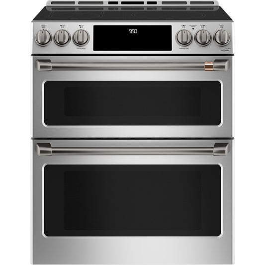 Café 30 in. Slide-in Front-control Induction and Convection Double Oven Range