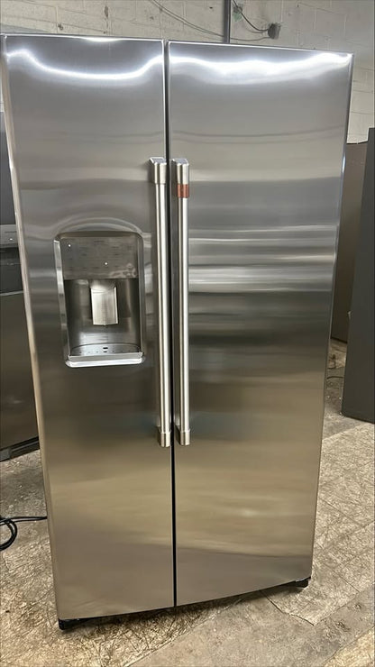 Café 36 in. 21.9 cu. ft. Stainless-steel Counter-depth Side-by-side Refrigerator with Water Dispenser