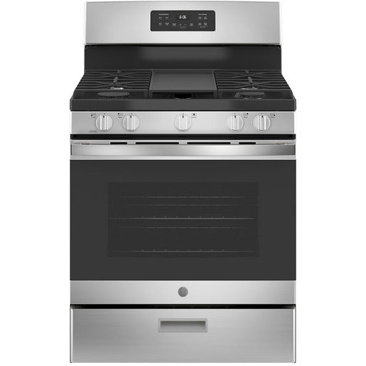 GE Stainless Steel 30 in. Freestanding Steam Clean Natural Gas Range