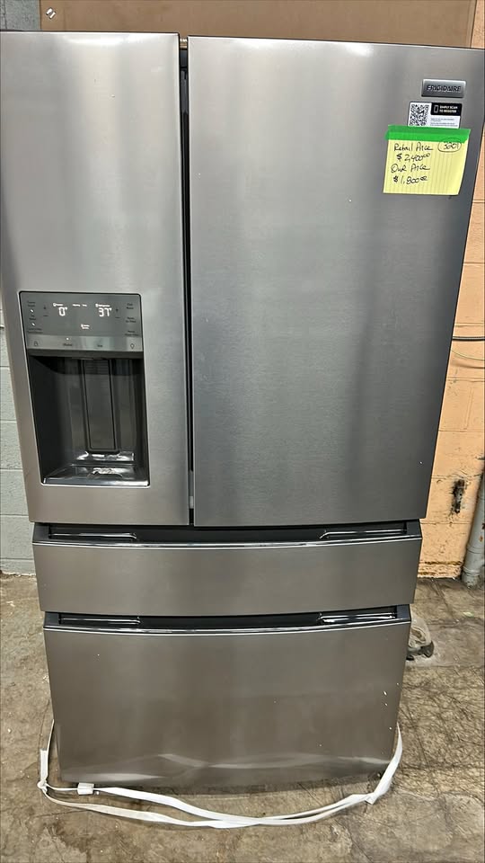 Frigidaire 36 in. 26 cu. ft Stainless Steel Standard Depth French Door Refrigerator with Exterior Ice and Water Dispenser