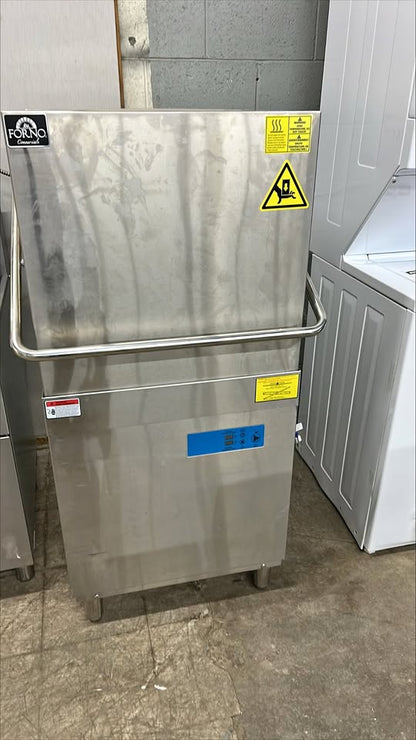 Forno 28.14 in. Stainless Steel Hood Type Commercial Dishwasher with Washing Capacity of 60 Racks Per Hour
