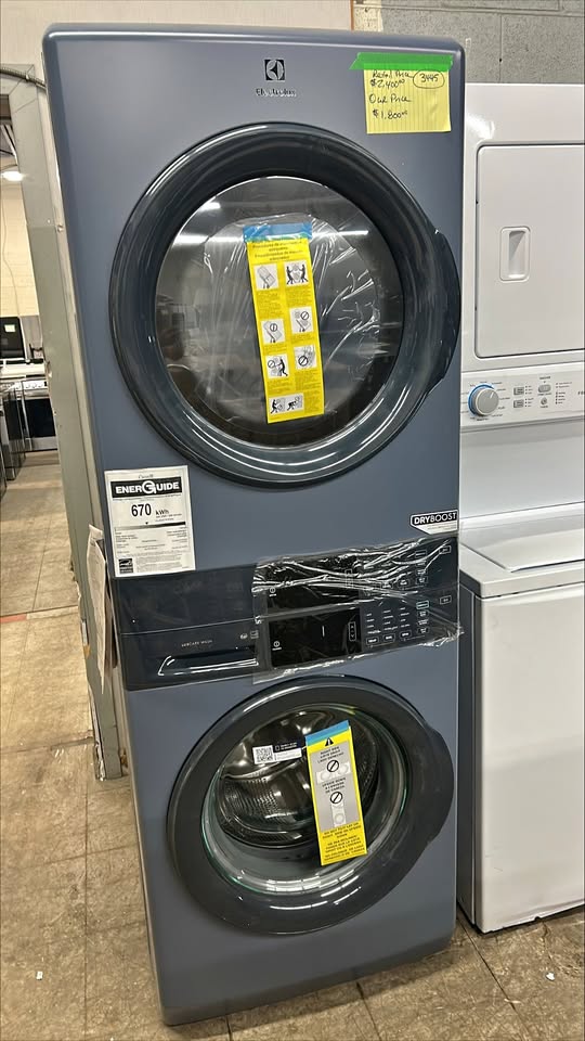 Electrolux 3 Series Single Unit Front Load Laundry Tower with 5.1 cu ft. Washer, 8.0 cu ft. Electric Dryer
