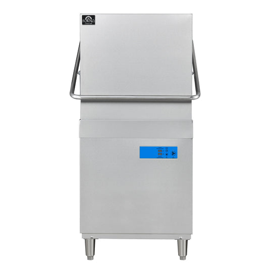 Forno 28.14 in. Stainless Steel Hood Type Commercial Dishwasher with Washing Capacity of 60 Racks Per Hour