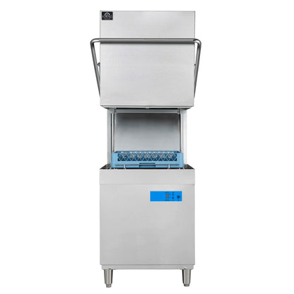 Forno 28.14 in. Stainless Steel Hood Type Commercial Dishwasher with Washing Capacity of 60 Racks Per Hour