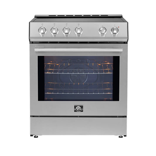 Forno Leonardo 30 in. 5.0 cu ft. Stainless Steel Induction 4 Element Range with Hidden Bake Element