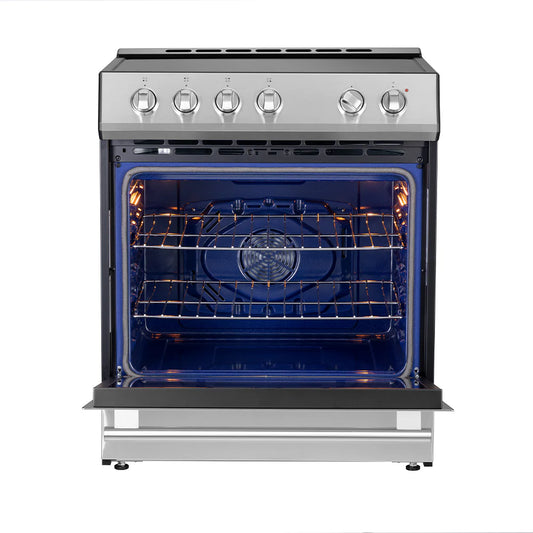 Forno Leonardo 30 in. 5.0 cu ft. Stainless Steel Induction 4 Element Range with Hidden Bake Element