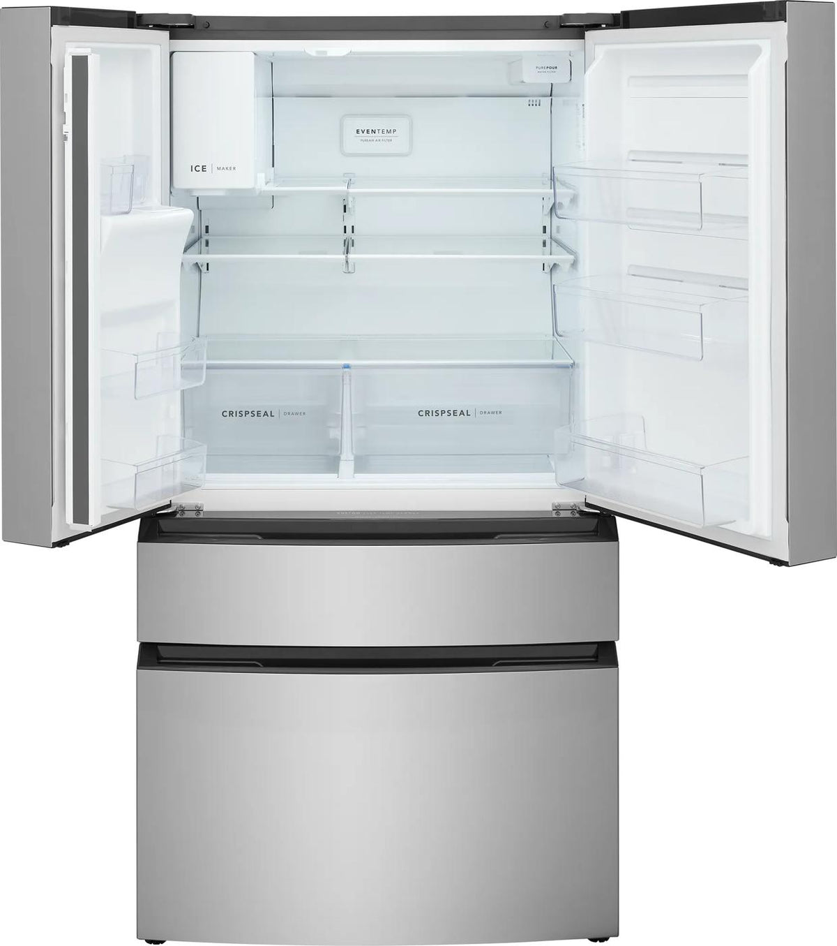Frigidaire 36 in. 26 cu. ft Stainless Steel Standard Depth French Door Refrigerator with Exterior Ice and Water Dispenser