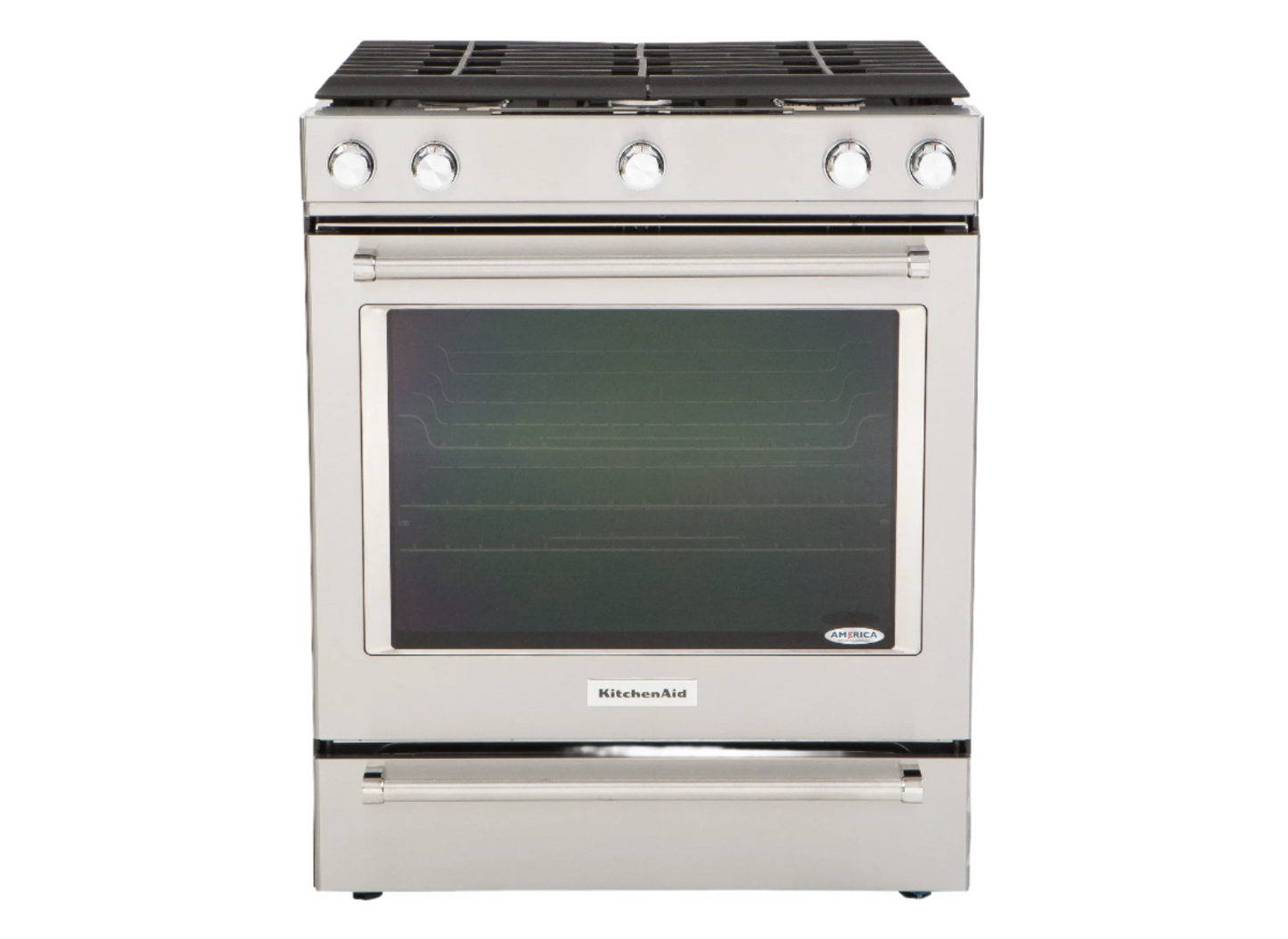 KitchenAid 30-Inch 5-Burner Gas Convection Front Control Range