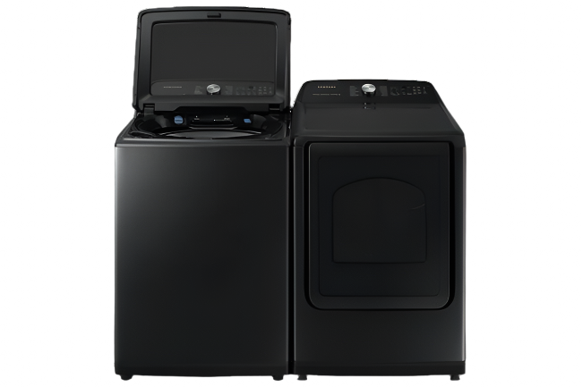 Samsung Black Laundry Suite with 6.0 cu. ft. Washer and 7.4 cu. ft. Dryer with Super Speed Wash Cycle