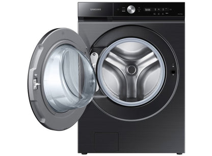 Samsung 2-piece BESPOKE Black Stainless Steel Laundry Suite with 6.1 cu. ft. Front Load Washer and 7.6 cu. ft. Dryer