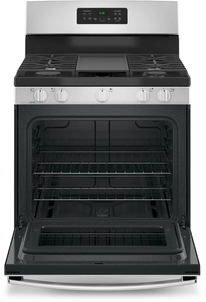 GE Stainless Steel 30 in. Freestanding Steam Clean Natural Gas Range