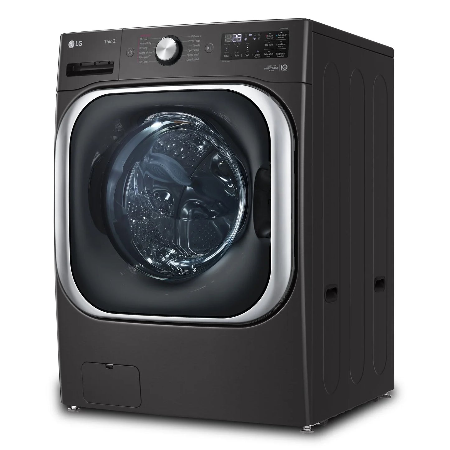 LG 6.0 cu ft. Black Steel Front Load Washer with Smart Wi-Fi and TurboWash